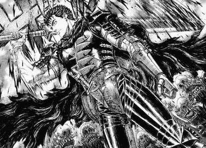 Una viñeta con Guts, el protagonista de 'Berserk' de Kentaro Miura.