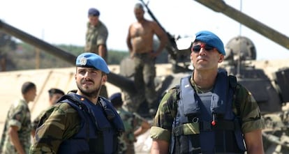 Foto de archivo de infantes de marina españoles pertenecientes al contingente de cascos azules de la ONU en Líbano.