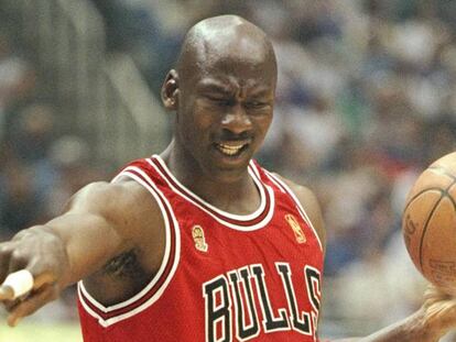 Michael Jordan, en un partido de la final de la NBA de 1997, contra los Utah Jazz.