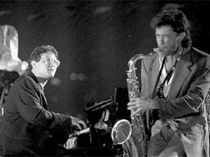Chano Domínguez y Jorge Pardo, durante una actuación en el Festival de Jazz de San Sebastián en 1995.