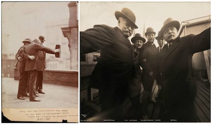 Fotograf&iacute;ade 1920 en la terraza del estudio fotogr&aacute;fico Marceau. Primer &#039;selfie&#039; de la historia.