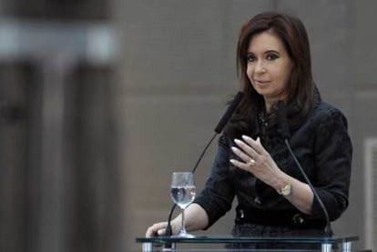 La presidenta argentina, durante una comparecencia en la sede del Gobierno en Buenos Aires.