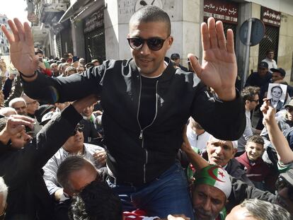 Jaled Drareni, el pasado 6 de marzo en Argel, liberado tras un breve arresto.