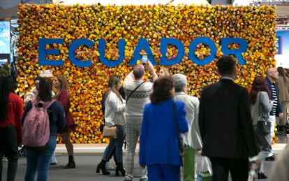 Ambiente en el 'stand' de Ecuador, este miércoles.