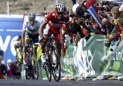 Joaquim Rodríguez y Contador, en el Cuitu Negru