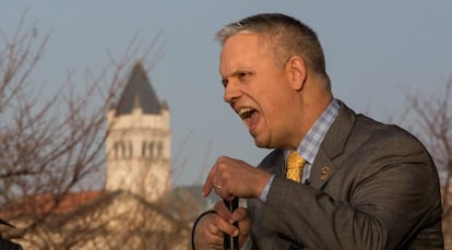 Christopher Suprun, el s&aacute;bado, durante un m&iacute;tin en Washington.