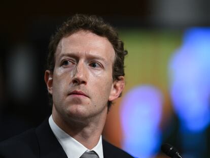 Mark Zuckerberg, consejero delegado de Meta, el 31 de enero de 2024 durante su comparecencia en el Senado de EE UU, en Washington.