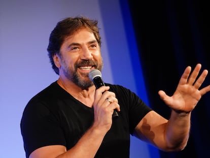 Javier Bardem, en el encuentro de este viernes en Cannes.