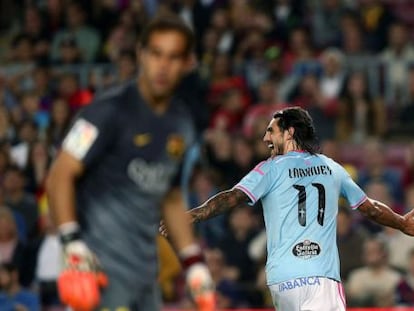 Larribey celebra el seu gol.