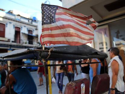 Una bandera de EE UU en La Habana.