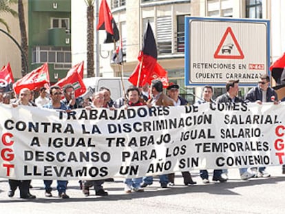 Manifestación de trabajadores de Comes