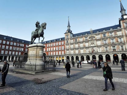 Vista de la Plaza Mayor de Madrid. 