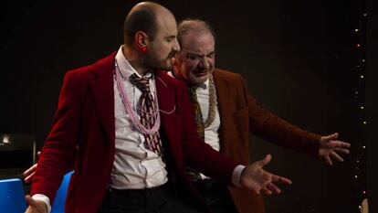 Miquel Malimarch (izquierda) y Manel Dueso, en la obra.