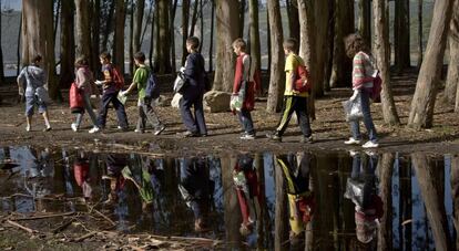 Excursió dels alumnes de l'escola pública Ramón Campoamor de Navia, Astúries.