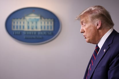 El presidente de Estados Unidos, Donald Trump, este martes en la Casa Blanca en Washington.