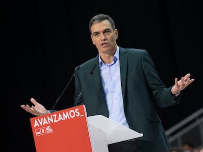 El presidente del Gobierno y Secretario General del PSOE, Pedro Sánchez, en la clausura del 40 Congreso del PSOE en Valencia.