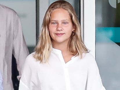 Irene Urdangarin, tras su visita al rey Juan Carlos tras su operación en la clínica Quirón de Madrid, en agosto de 2019.