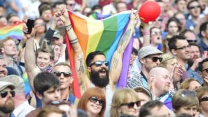 Celebración en Irlanda por la aprobación del matrimonio homosexual.