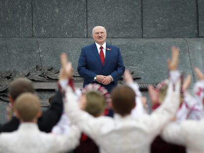 Lukashenko durante la celebración del día de la independencia, el 3 de julio, en Minsk.