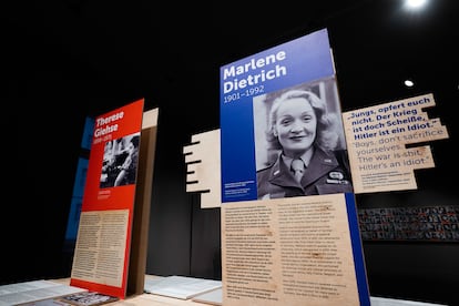 Information about Marlene Dietrich at the 'Women in Resistance against National Socialism' exhibition.