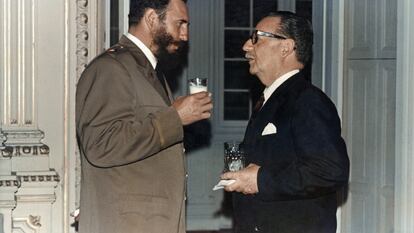 Fidel Castro y Salvador Allende en La Habana, Cuba, en 1970.
