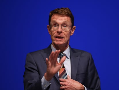 Andy Street, alcalde de la región de West Midlands, interviene en el congreso del Partido Conservador celebrado en Birmingham en octubre de 2022.