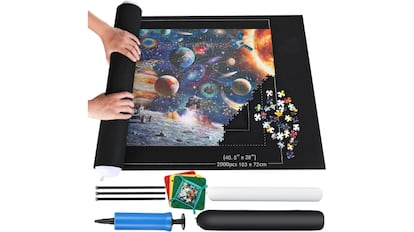 Tapete enrollable para guardar puzles.