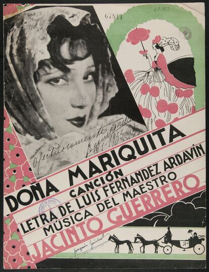 Doña Mariquita [Música notada] : canción, 1933 / Música de Jacinto Guerrero.