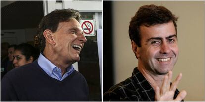 Crivella e Freixo durante a votação. A. LACERDA/ V. ALMEIDA