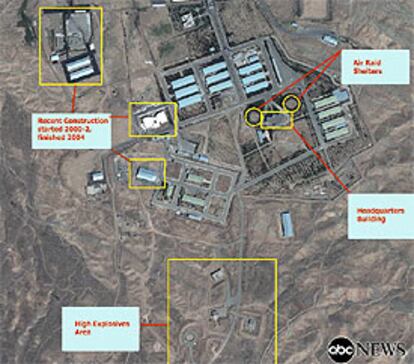 Imagen de satélite del complejo militar de Parchin, en Irán, distribuida por un instituto de EE UU.