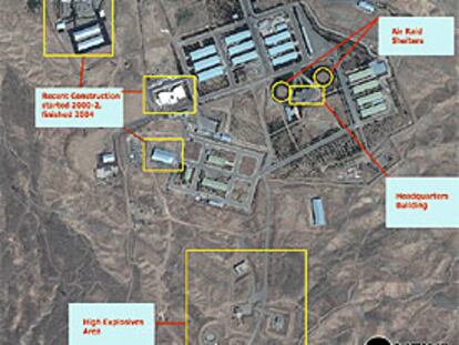 Imagen de satélite del complejo militar de Parchin, en Irán, distribuida por un instituto de EE UU.