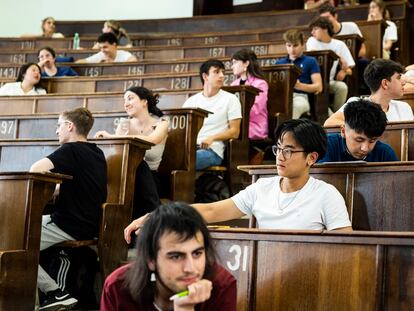 Examen de la última Selectividad, en la facultad de Farmacia de la Universidad Complutense de Madrid.