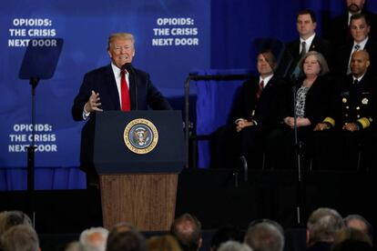El presidente Donald Trump durante una comparecencia en New Hampshire el 19 de marzo.