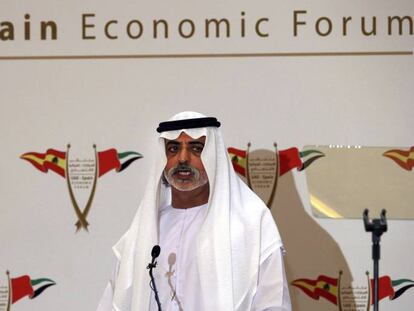 El ministro emiratí de Cultura, el jeque Nahyan Mubarak al Nahyan, en un foro hispano-emiratí.