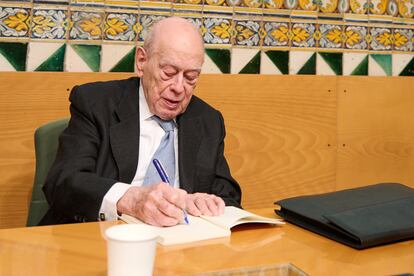 El expresidente de la Generalitat de Catalunya, Jordi Pujol, durante la presentación de su libro ‘L'última conversa’, el 1 de marzo de 2023.