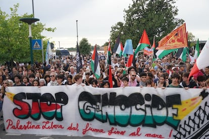 La manifestación a favor de Gaza celebrada en Venecia.