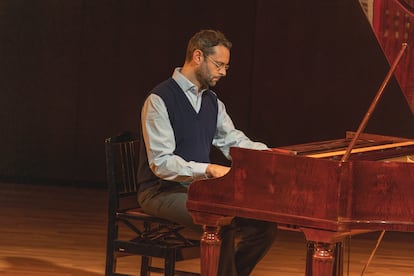 Benjamin Alard durante su interpretación de las ‘Variaciones Goldberg’, el 5 de marzo en la Fundación Juan March.