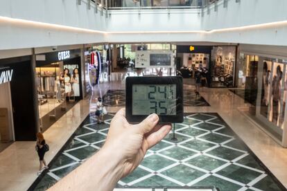 Temperatura en el centro comercial Plaza Río 2.
