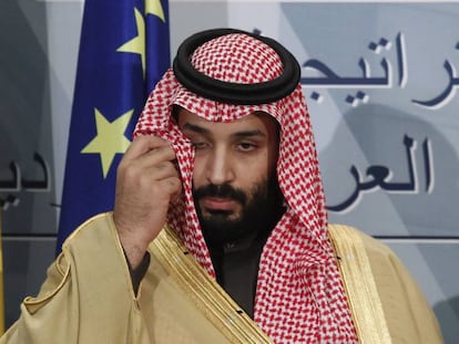 El príncipe Mohammed bin Salman, durante su visita a España, el jueves. 