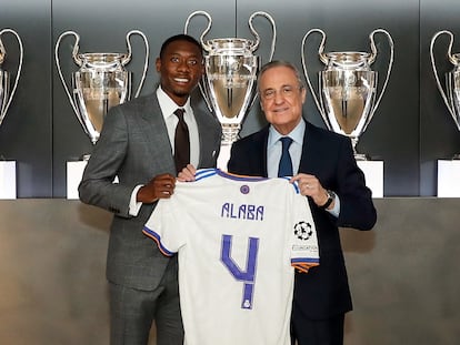 El defensa David Alaba durante su presentación en el Real Madrid