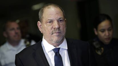 Harvey Weinstein al llegar a una de las vistas en Manhattan