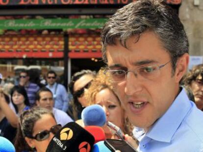 El aspirante a secretario general del PSOE, Eduardo Madina, este sábado.