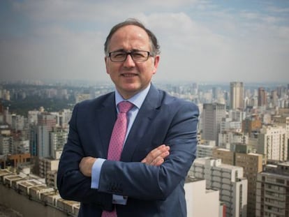 O presidente da Iberia Luis Gallego em São Paulo.