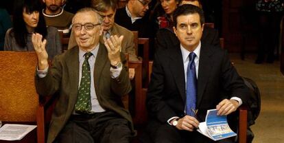 Antonio Alemany y Jaume Matas, en el banquillo durante el juicio.