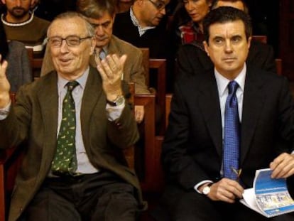 Antonio Alemany y Jaume Matas, en el banquillo durante el juicio. 