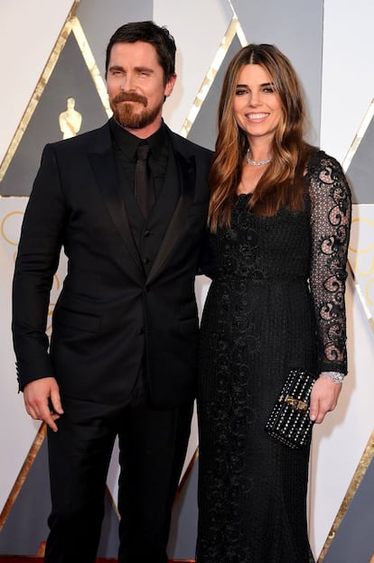 El actor Christian Bale y su esposa, Sibi Blazic.