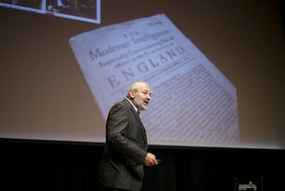 Pepe Cervera durante el XVI Congreso de Periodismo Digital de Huesca