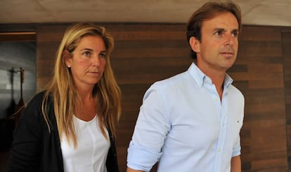 Arantxa S&aacute;nchez Vicario y Josep Santacana en Barcelona en 2013.