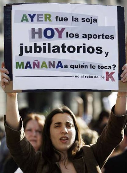 Protesta contra la política económica del Gobierno de Cristina Fernández el pasado octubre.