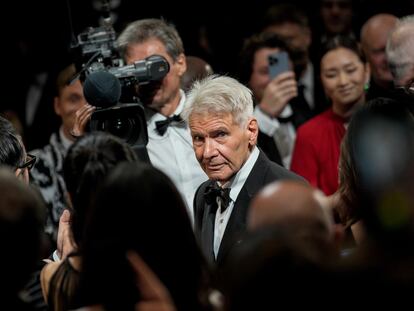 Harrison Ford, el jueves en Cannes tras la proyección de 'Indiana Jones y el dial del destino'.